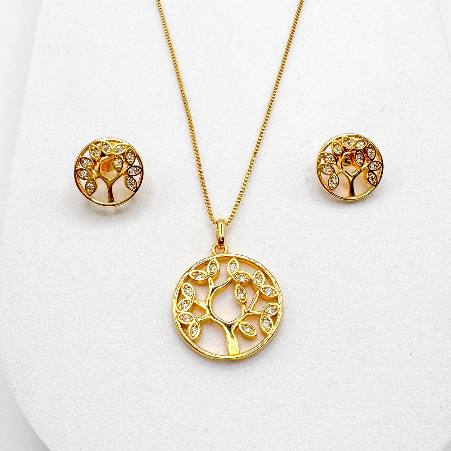 Conjunto Árvore da Vida | Banhado a Ouro 18K