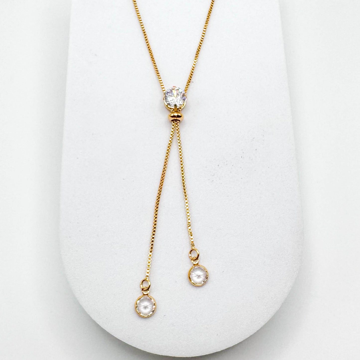 Colar longo com pingente duplo | Banhado a ouro 18k