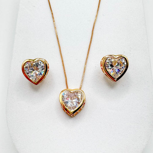 CONJUNTO DE CORAÇÕES | Banhado a ouro 18K
