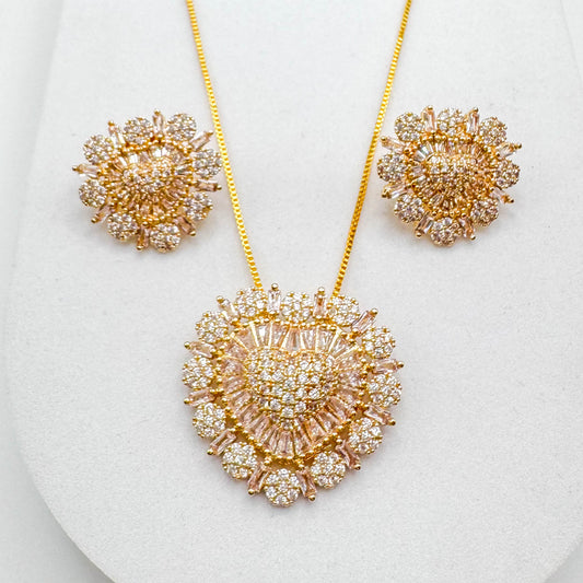 CONJUNTO DE CORAÇÕES | Banhado a ouro 18K duplo 