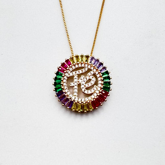 Colar Faith Coração Colorido | Banhado a Ouro 18K