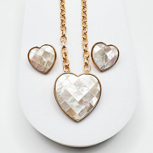 Conjunto de corazón | Bañado en oro de 18 quilates
