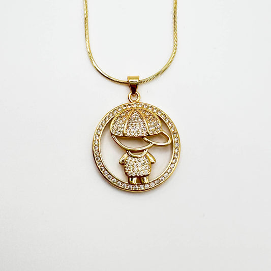 1 COLAR COM PINGENTE MENINO | Banhado a Ouro 18K