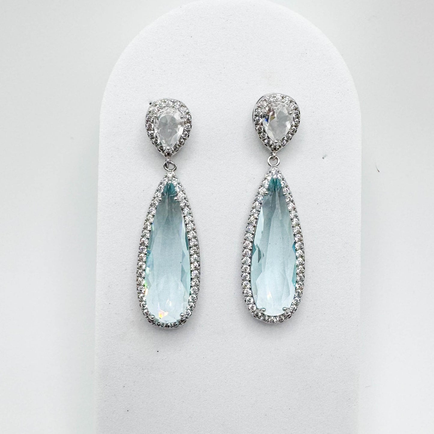 Pendiente de gota | Baño de rodio blanco