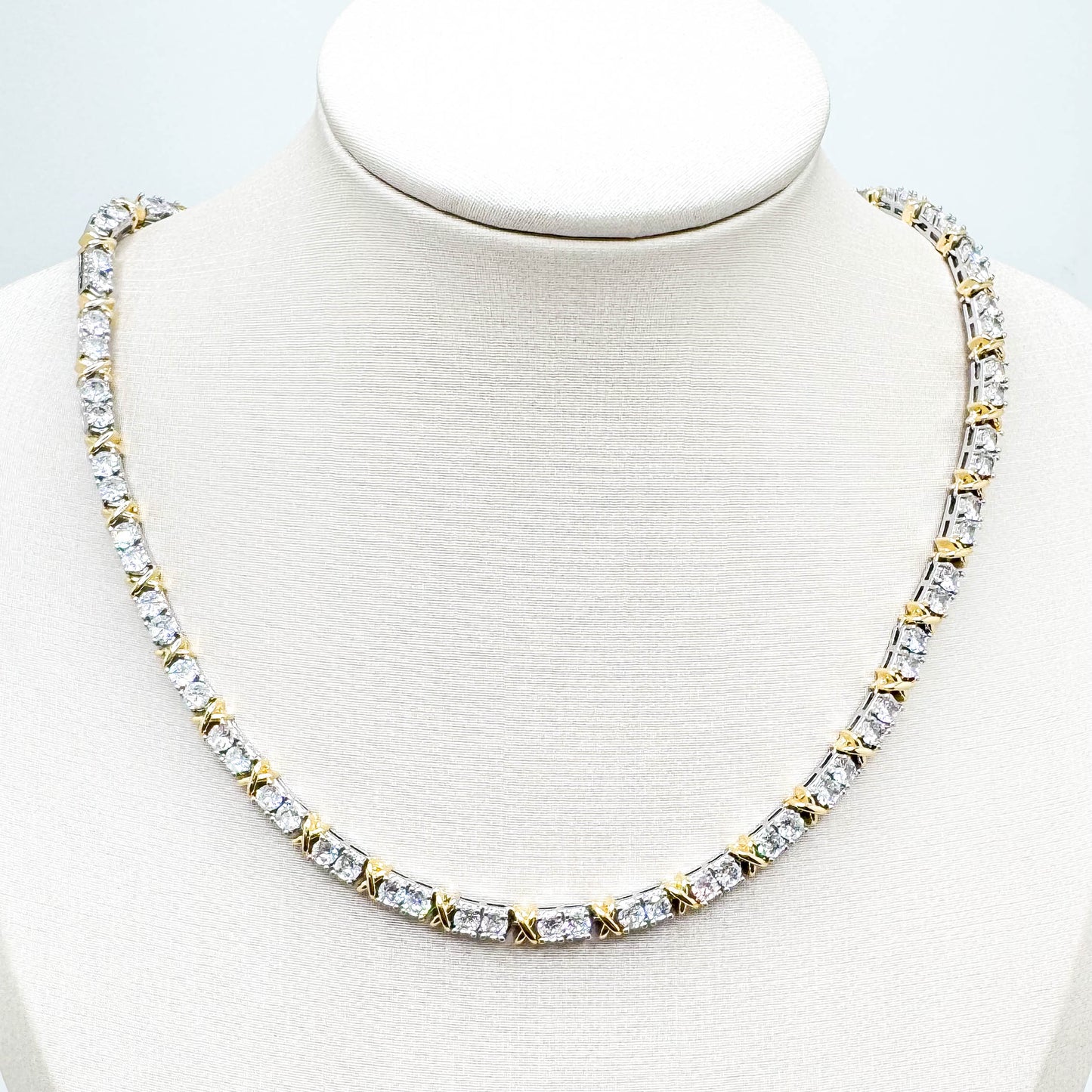 CHOKER NECKLACE RIVIERA DIAMOND GOLD FANCY 4MM