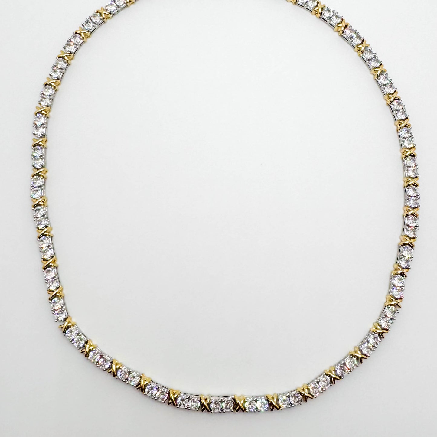 CHOKER NECKLACE RIVIERA DIAMOND GOLD FANCY 4MM