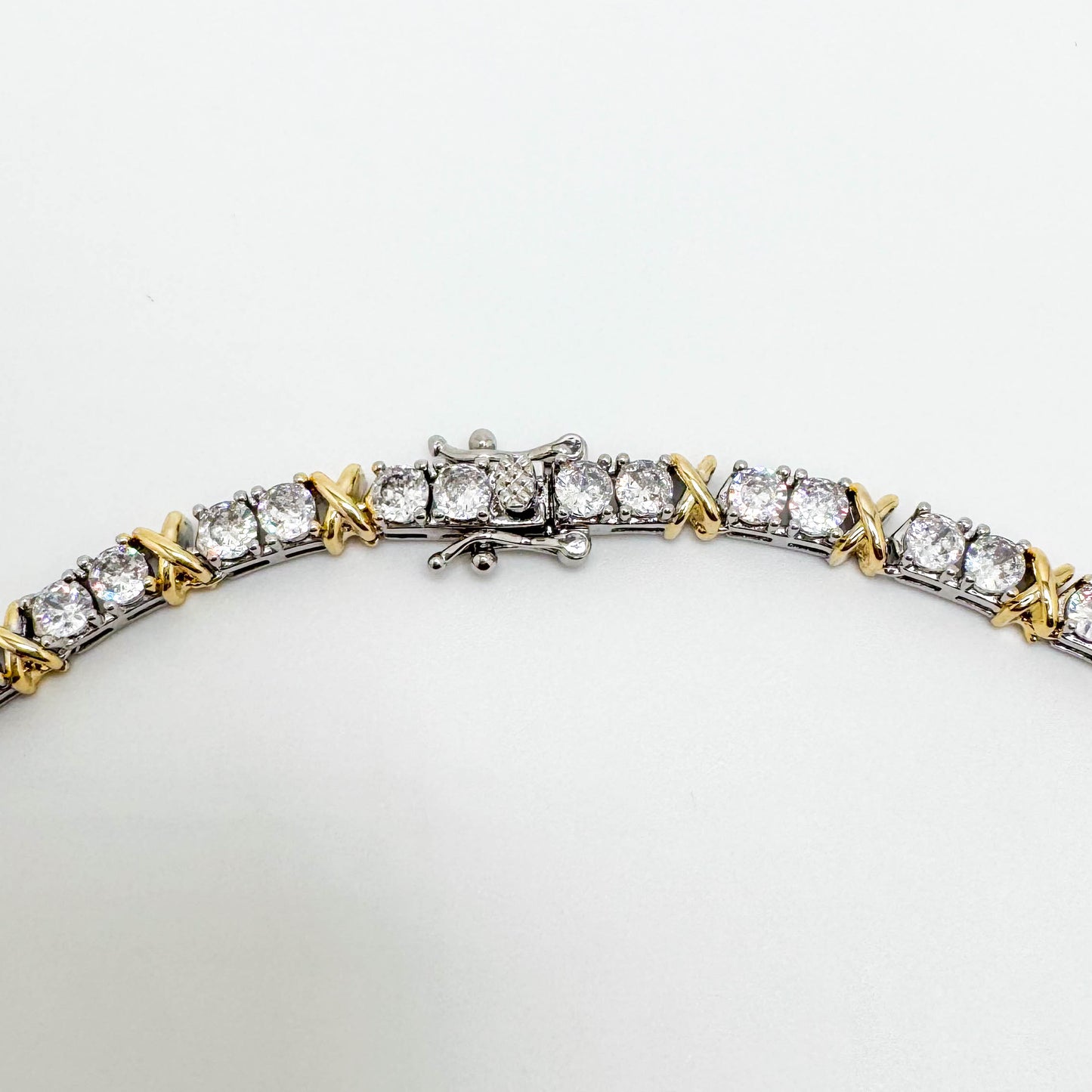 CHOKER NECKLACE RIVIERA DIAMOND GOLD FANCY 4MM